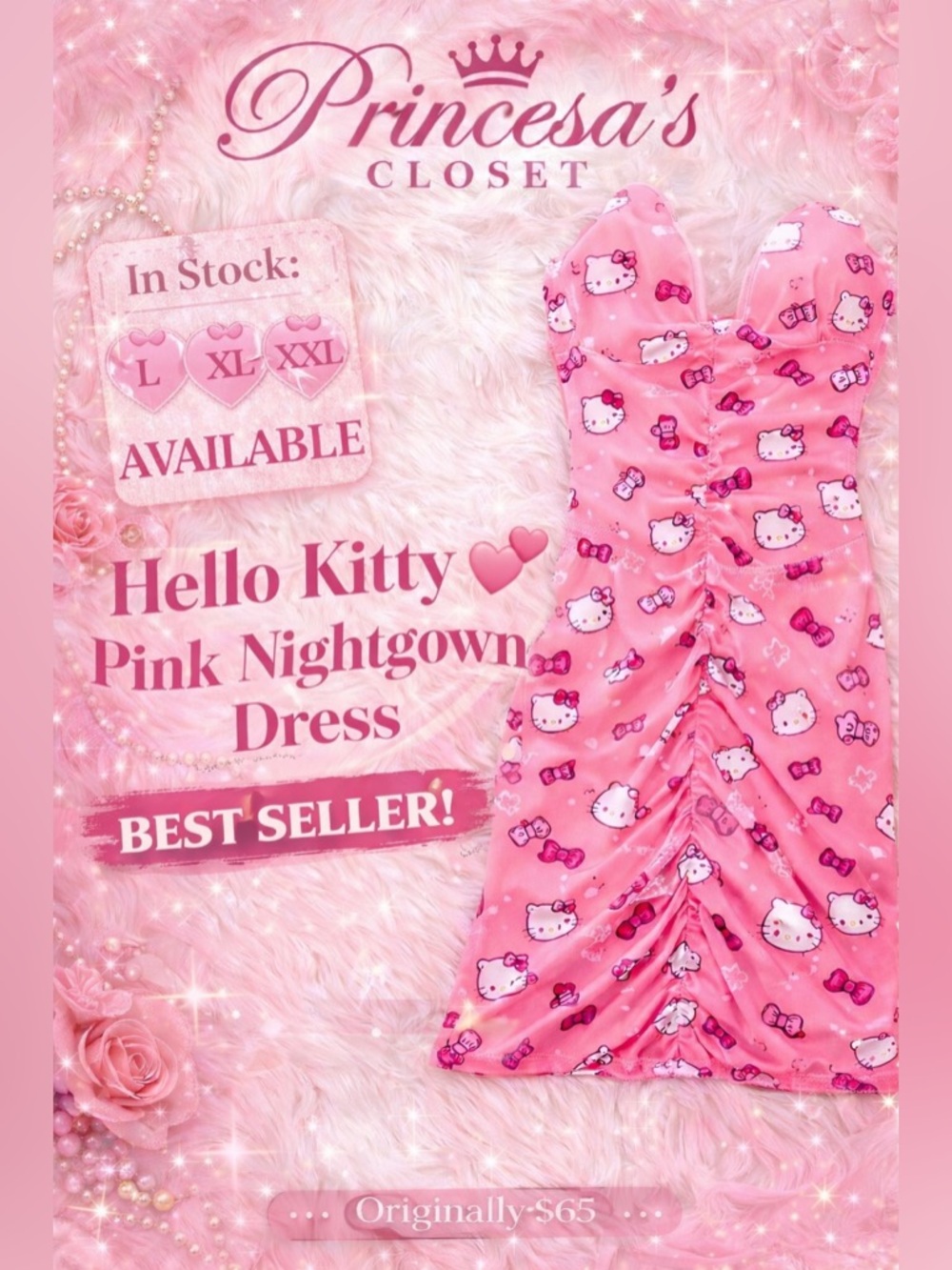 Hello Kitty Pink Nightgown Dress 🎀 ✨